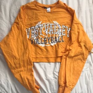 Cute cropped yellow Volleyball top